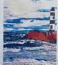 original art print, the light house, guiding the way 