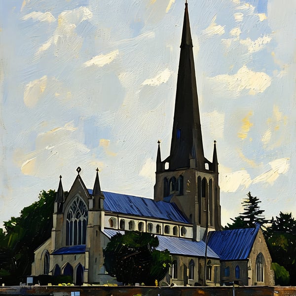 Snettisham Norfolk St Mary's Church A5 Greeting Card 