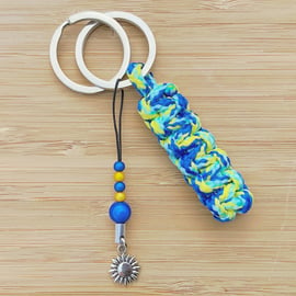 Sunflower Keyring. Paracord Keyring. Keyring. Key Fob. Keychain.