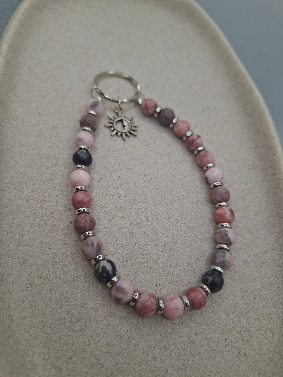 Sunset Aura Beaded Keychain