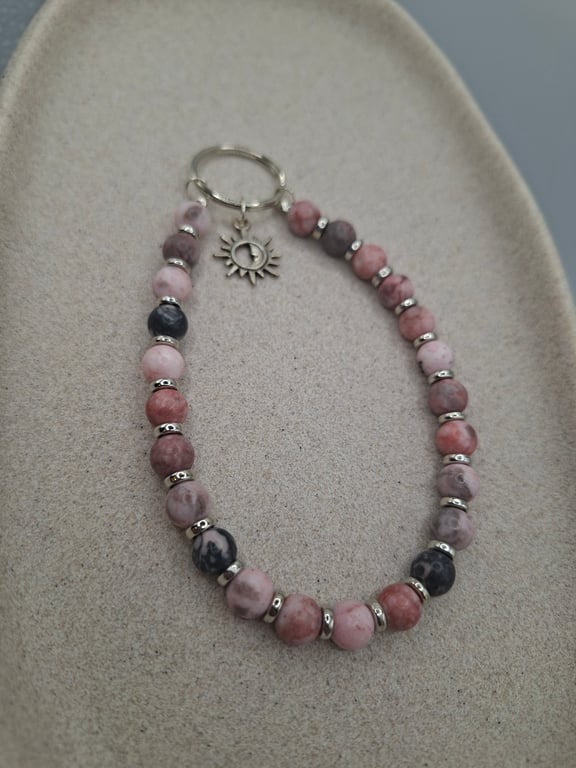 Sunset Aura Beaded Keychain