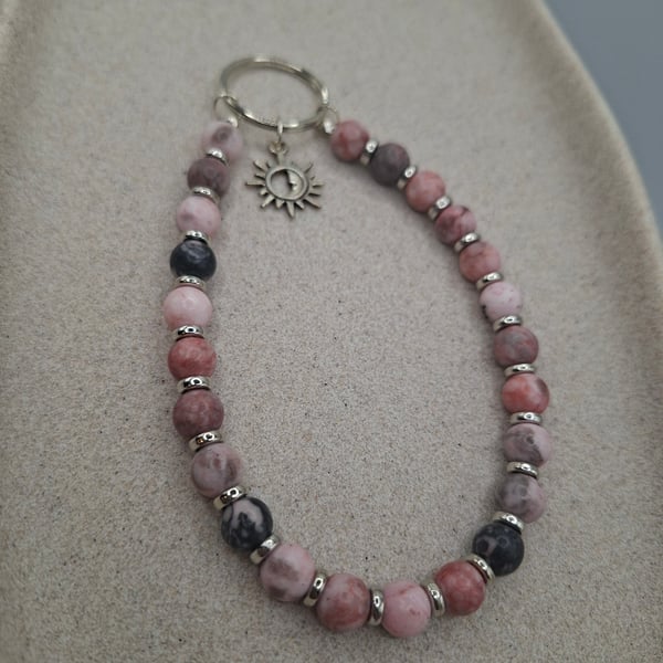 Sunset Aura Beaded Keychain