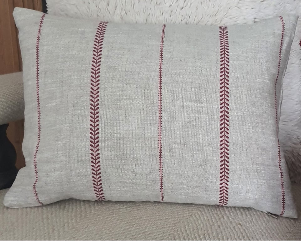 Peony & Sage Linen Cushion