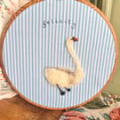Handmade Needlefelt Swan Personalised Wall Art, Wall Decor, Wall Hanging 