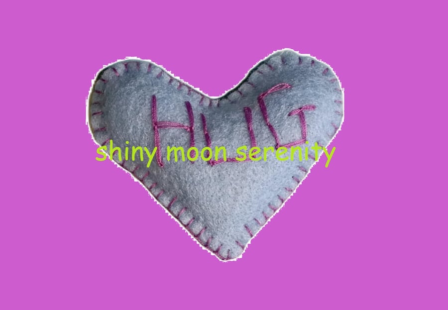 Pocket Hug Large, Felt Light Blue with Purple stitching