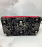 Skeletons makeup bag, Gothic zip bag, 2 size options, Handmade - Image 6