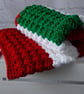 Crochet Blanket in Green Red and White Ready to Ship perfectly imperfect - Image 5