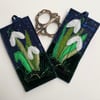 Snowdrop home decoration. Upcycled and embroidered. Homemade. 