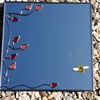 Art Nouveau Buds and Bumble Bee Wall Mirror 30cm Square