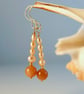 Freshwater Pearl Earrings With Sunstone - Handmade In Devon - Image 1