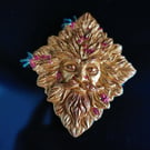 Green Man Altar Tile (Gold) 