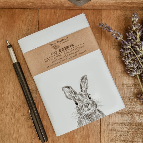 Eco Notebook - Cheeky Rabbit (White or Kraft Cover)