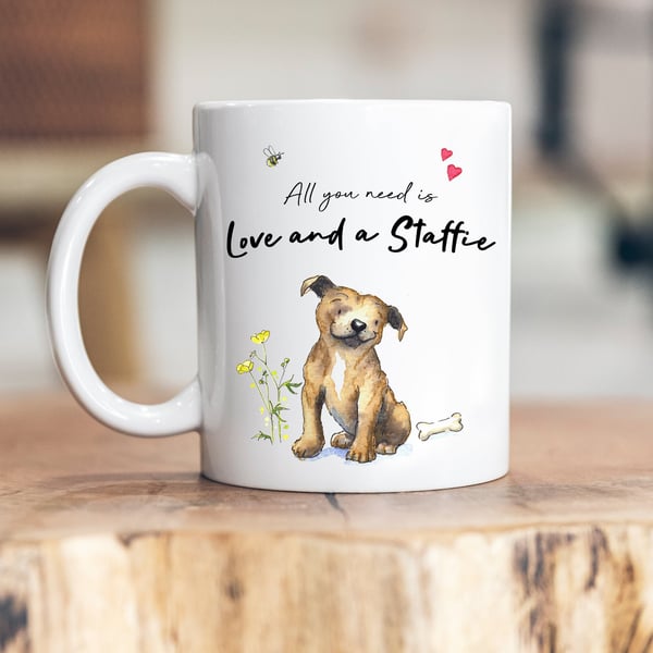 Love and a Staffie Ceramic Mug