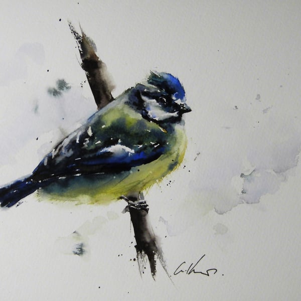 Blue Tit, Professional Giclée Print.