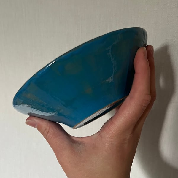 Blue glazed bowl