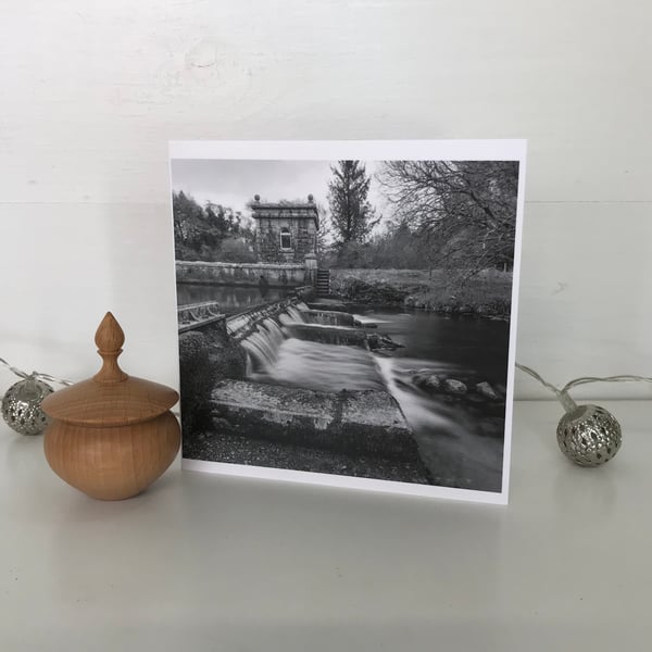 Greetings Card, Blank Photographic Greetings Card, Pumphouse Burrator Reservoir 