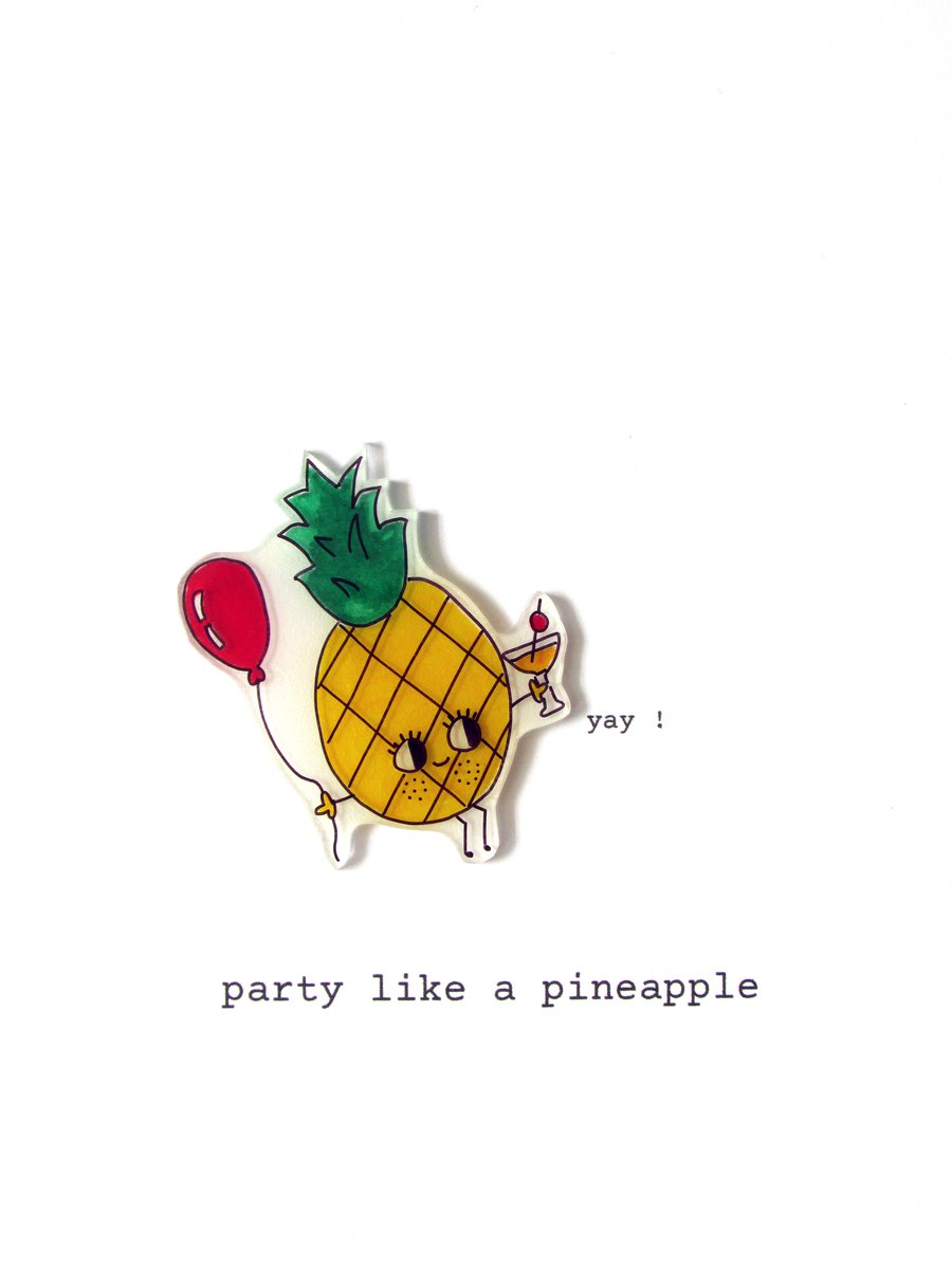 birthday card - party like a pineapple handmade card
