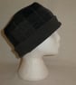 Wool Hat Created from Up-cycled Sweaters. Tartan and Grey with red Flower Pin - Image 5