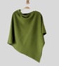 Poncho moss green soft merino lambswool  - Image 1