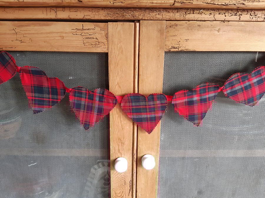 SOLD Red Tartan Bunting