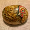 Chicken hen pet stone portrait stone art 