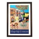 Wimbledon Village High Street travel poster print by Susie West