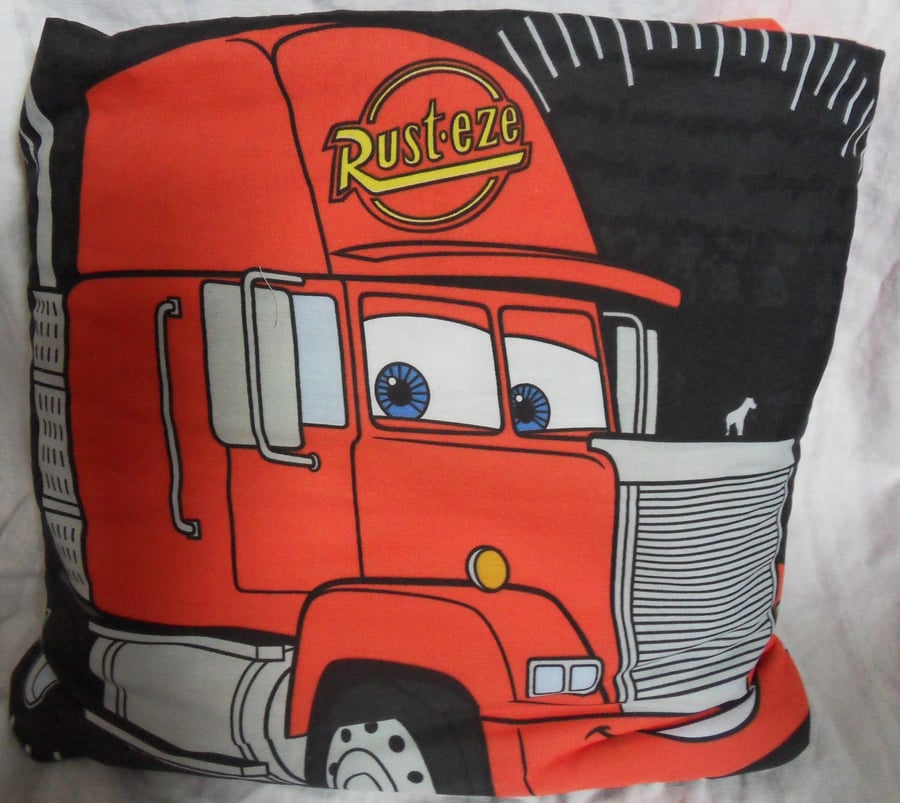 Lightning Mcqueen and Cars characters quillow. The quilt in a pillow.  75" x 49"