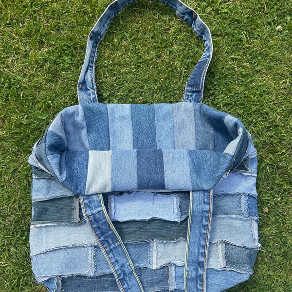 Reversible denim bag - Tote bag - Upcycled