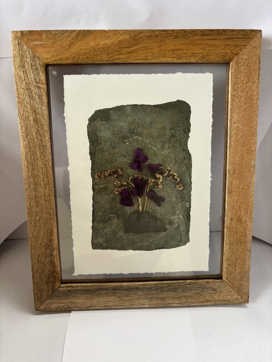 Framed Print Slate Assemblage Moorland Strolls Witch Inspired (Habitat Frame)