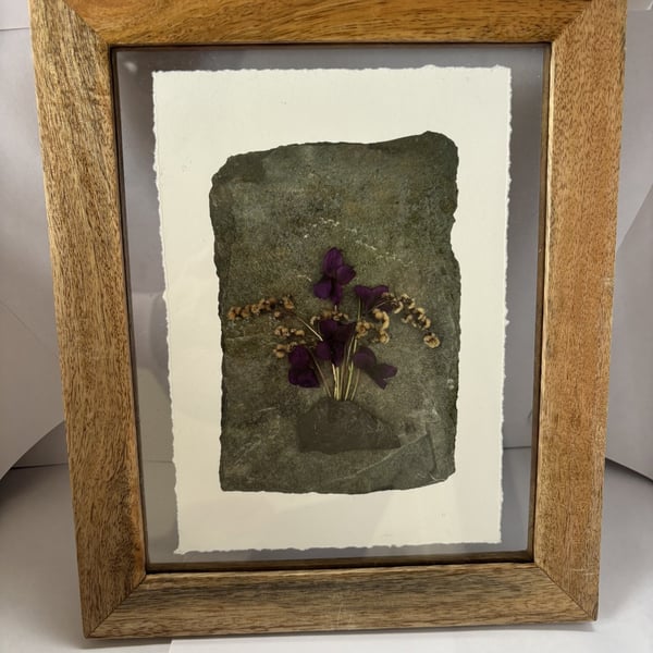 Framed Print Slate Assemblage Moorland Strolls Witch Inspired (Habitat Frame)
