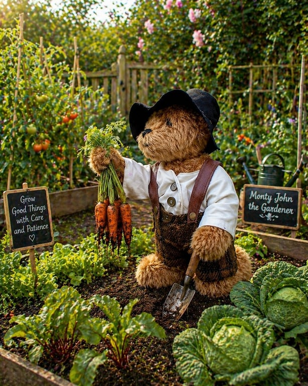 Monty John the Gardener Mohair Teddy Bear