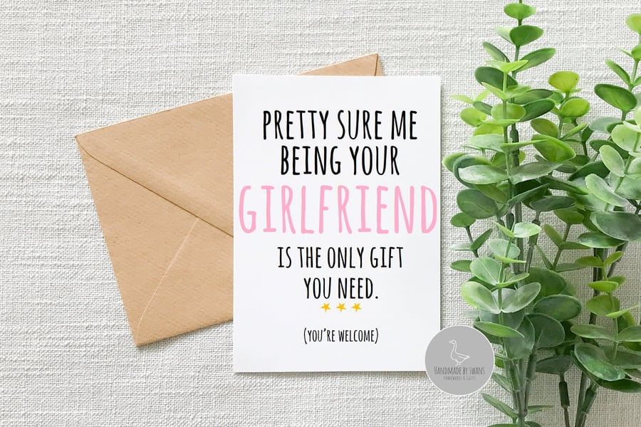 Funny Boyfriend birthday card, Funny card for girlfriend, anniversary card for b