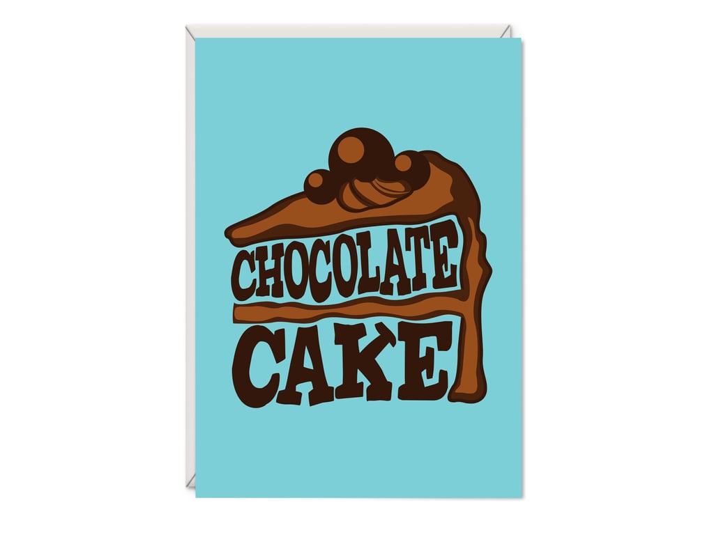 Chocolate Cake Word Art Birthday Card