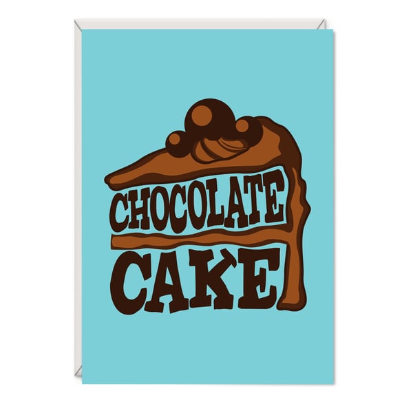 Chocolate Cake Word Art Birthday Card