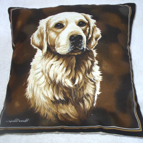 lovely Golden Retriever portrait cushion
