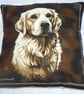 lovely Golden Retriever portrait cushion - Image 1