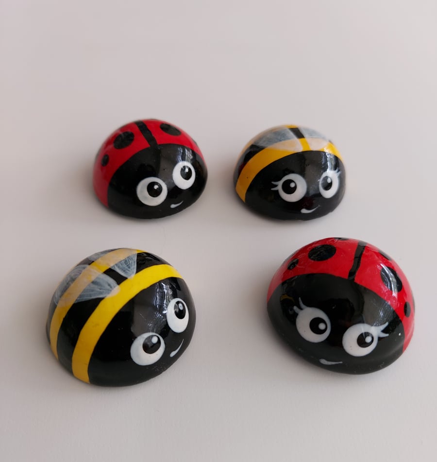 Cute Bee and Ladybird magnets set 