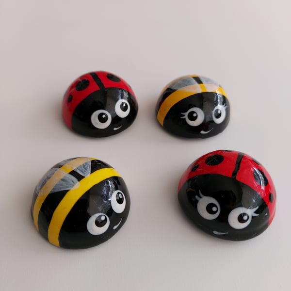 Cute Bee and Ladybird magnets set 