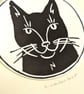 Cat Original Linocut Print - Image 3