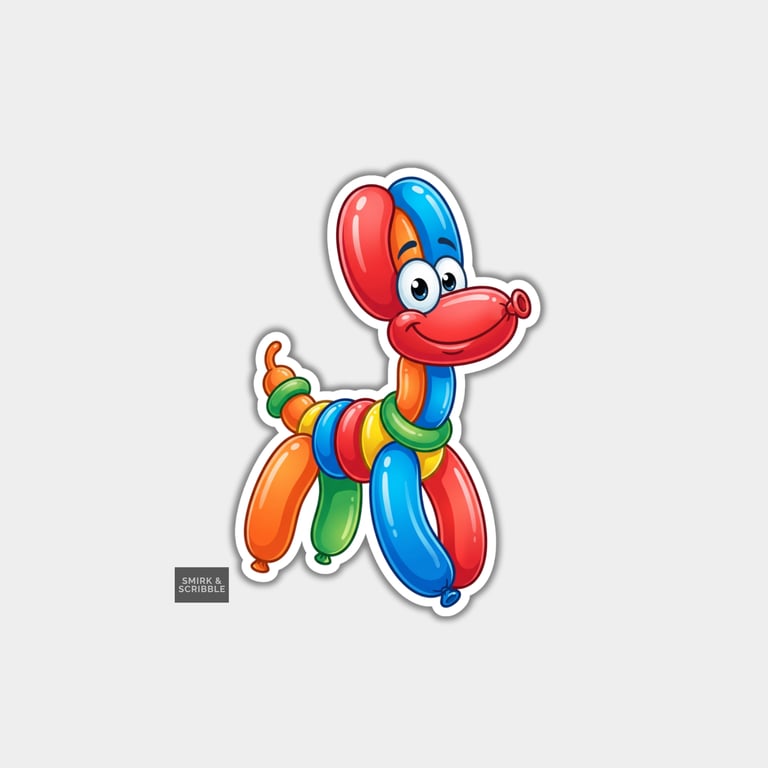 Funny Vinyl Die Cut Sticker For Adults - Cute Balloon Dog