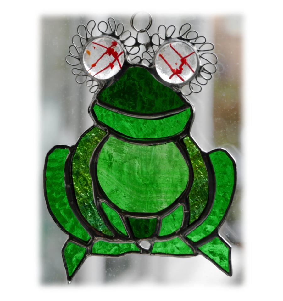 Frog Suncatcher Stained Glass Handmade 045