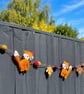 Handmade Felt Fox Garland- Autumn woodland decoration with felt leaves and balls - Image 2