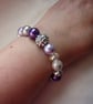 PURPLE, LILAC, GREY AND SILVER  BRACELET.  809 - Image 5