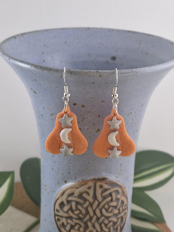 Pumpkin Polymer Clay Earrings: Halloween