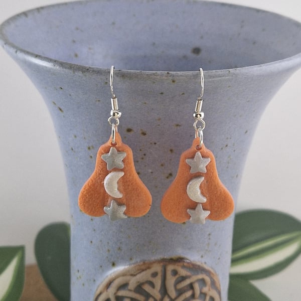 Pumpkin Polymer Clay Earrings: Halloween