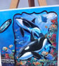 Wildlife birthday card decoupaged whate sealife greetings