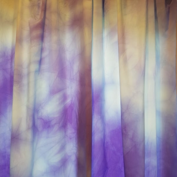 Lilac with pale blue Marbling Organic Cotton Shower Curtain, washable non-waxed