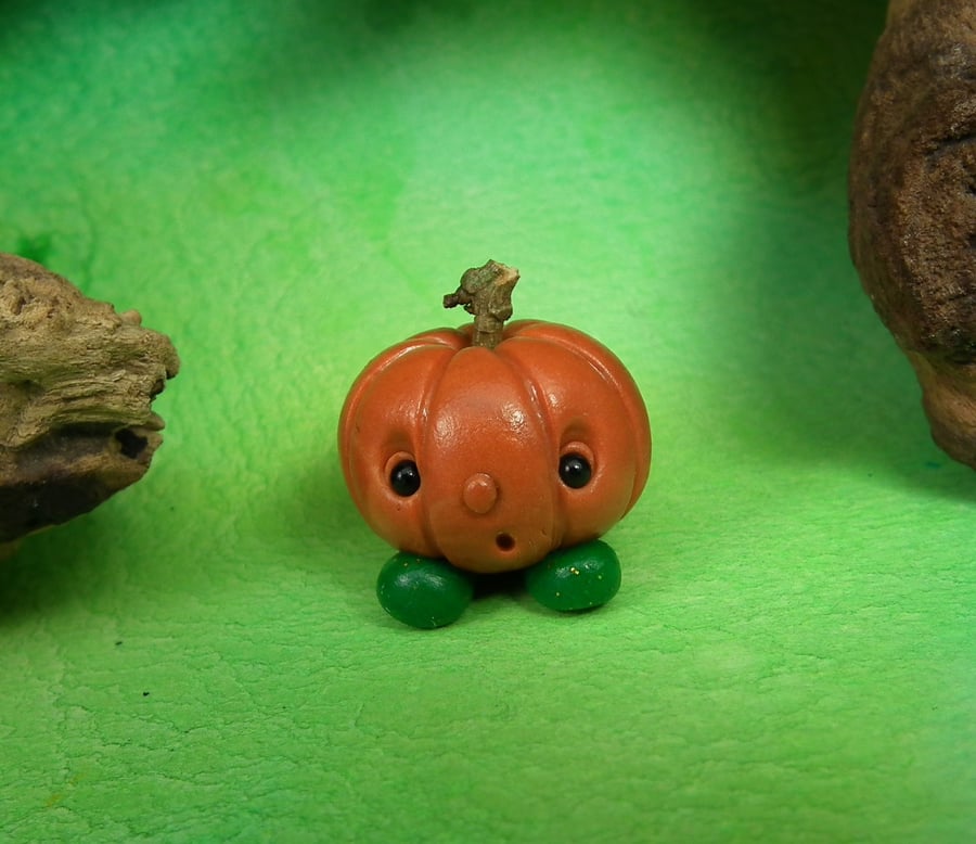 Pumpkin Gnome 'Jep' Halloween OOAK Sculpt by Ann Galvin