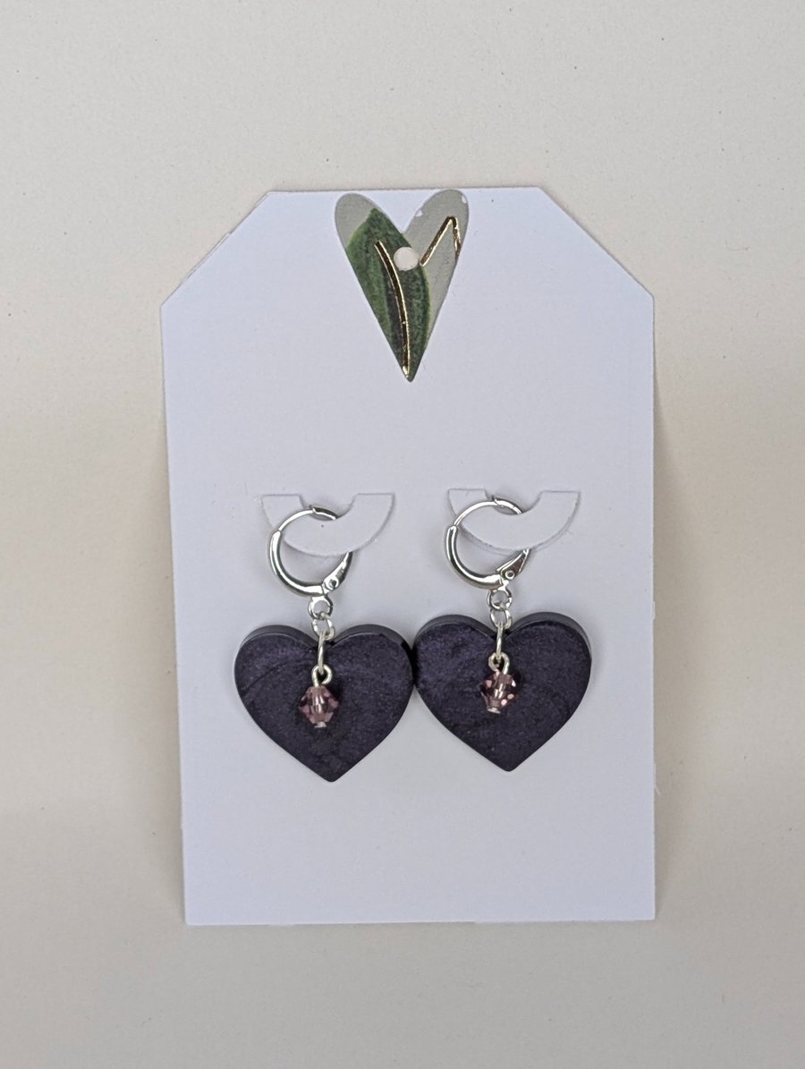 Heart Shaped Resin Earrings