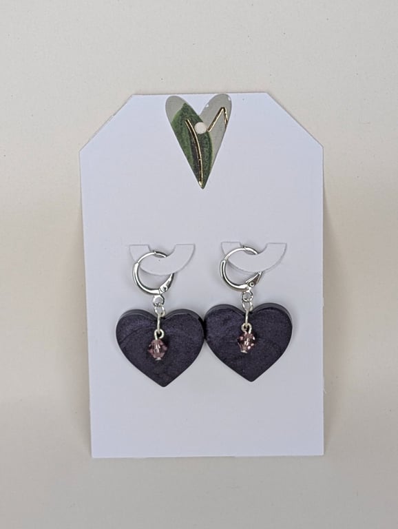 Heart Shaped Resin Earrings